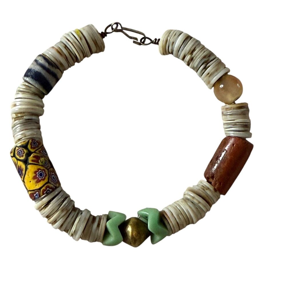 Artisan Stackable Bracelet Bead Shell Wire 8" Bv - image 2